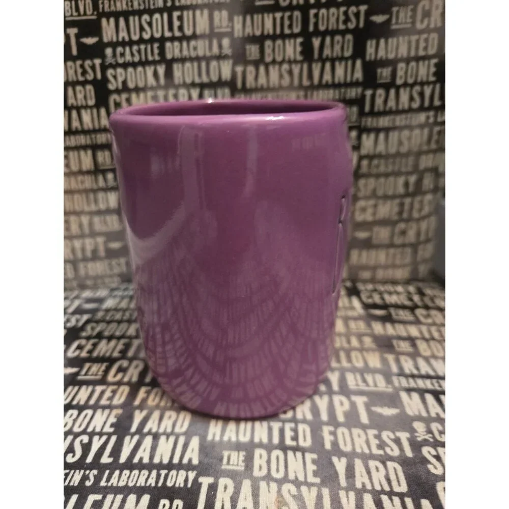 NWT Rae Dunn Purple Beware Halloween Coffee Mug